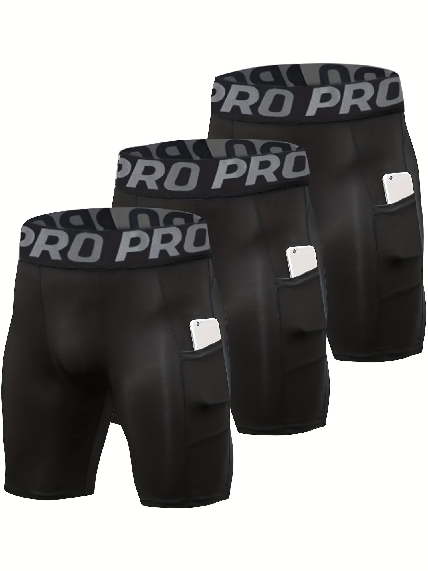 Compression Shorts Athletes - 3 szt. Męskie spodenki kompresyjne z