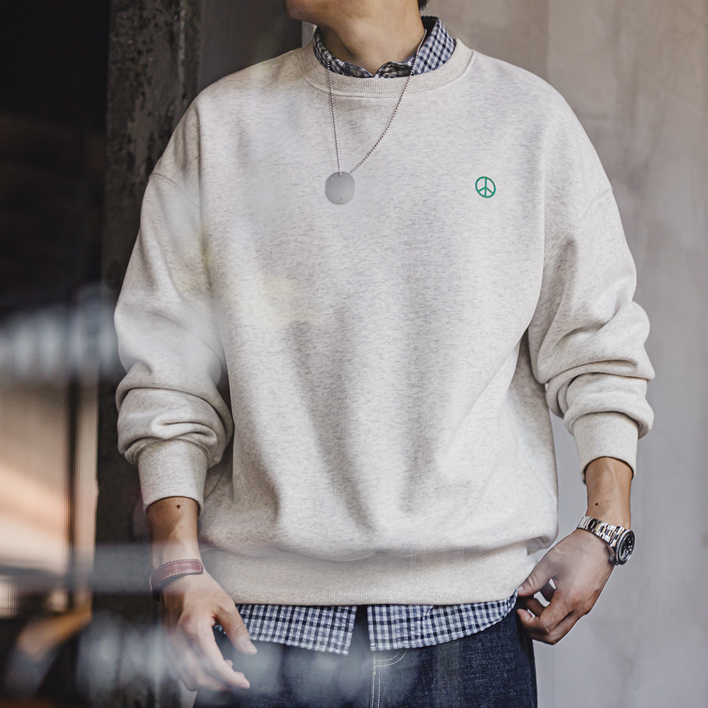 Undershirt Crew Neck - Maden Casual Szara bluza z kapturem