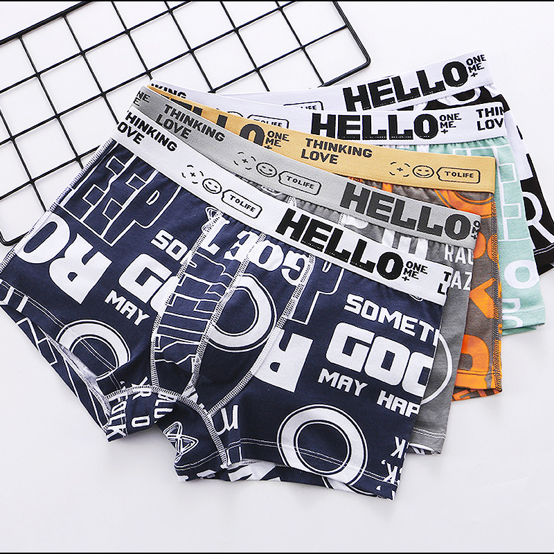 Boxer Brief Pack Cotton - Majtki męskie Dwuczęściowe drukowanie Płaskie spodnie